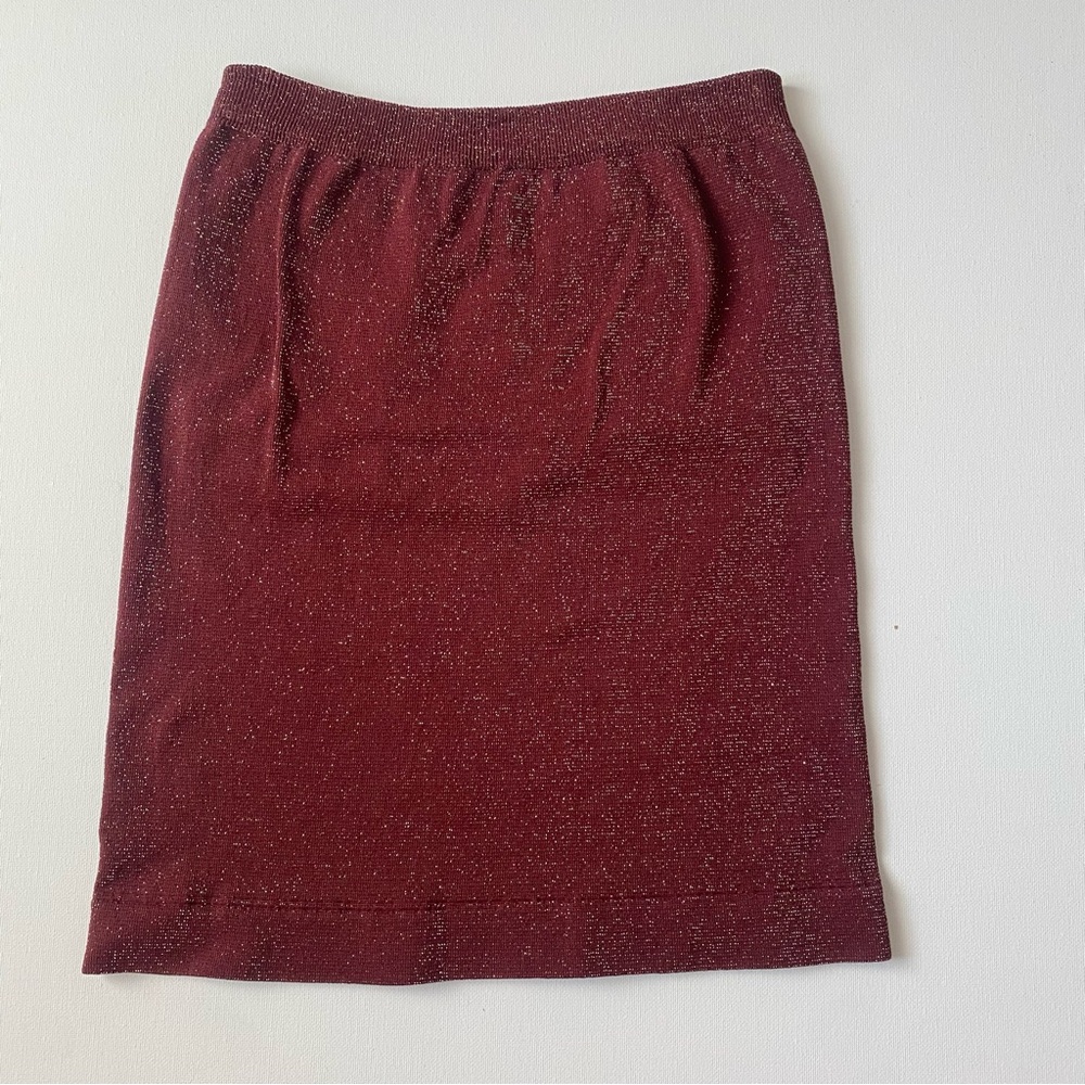 Brick Red & Gold Lined Tube Top